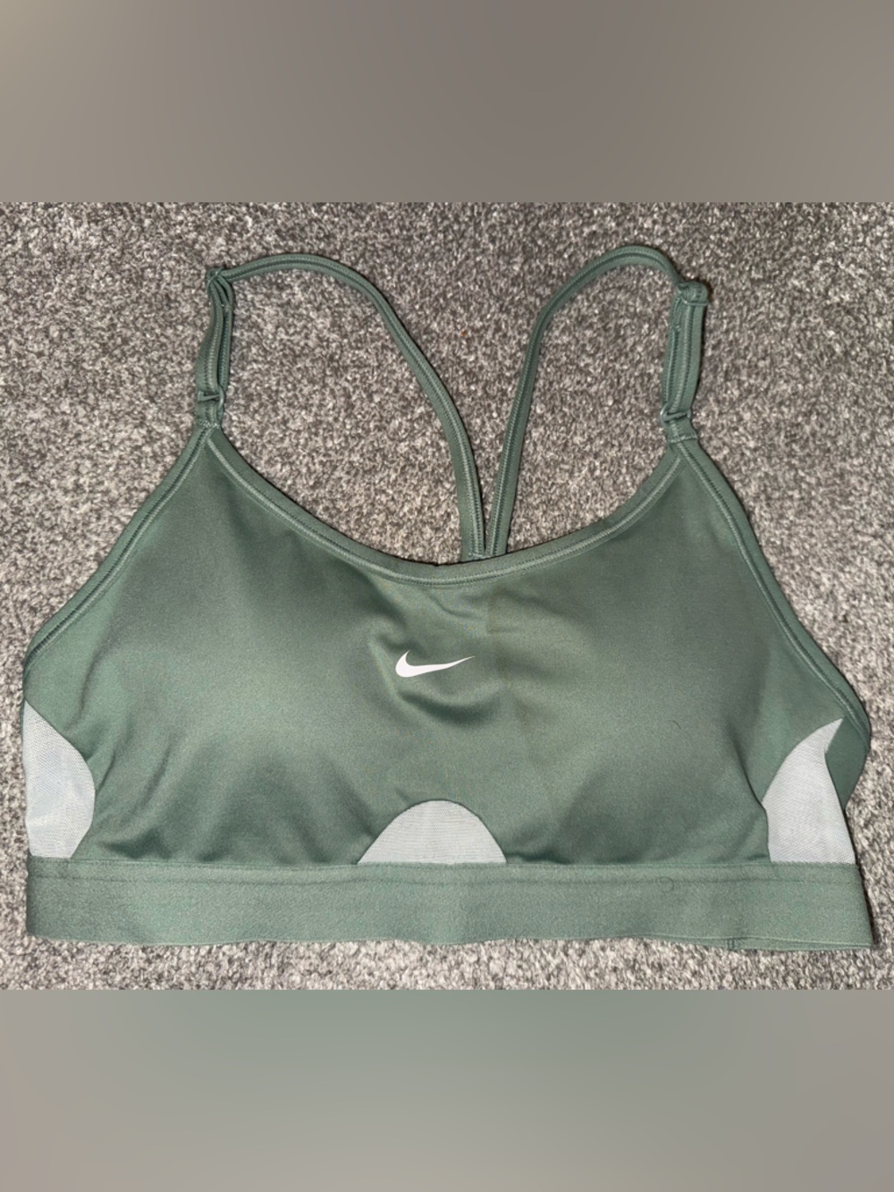 Nike Olive Green Lightweight Strappy Sports Bra